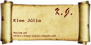 Klee Júlia névjegykártya